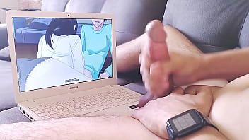play Heißer junger Kerl sieht zu, wie Hentai großen Schwanz wichst und vor Vergnügen stöhnt