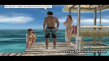 Jouer Deux chaudasses de dessin animé 3d à la recherche d'un homme à la plage