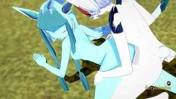 Reproducir Pokemon hentai furry yiff 3d - glaceon handjob y follada por cinderace con creampie