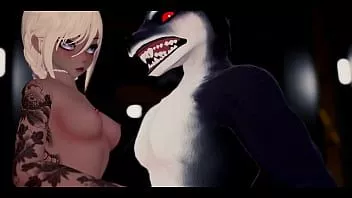 Riproduci [film vrchat] - il mostro lupo mannaro caccia la ragazza e poi la monta e la scopa