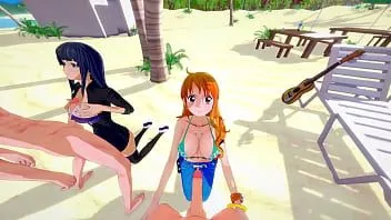 play Cuarteto caliente con nami y robin - one piece porn