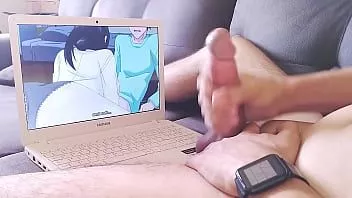 play Un ragazzo giovane e caldo guarda hentai masturbarsi con un grosso cazzo e gemere di piacere cum