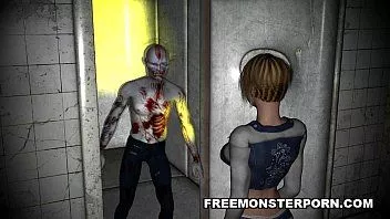 Afspelen Rondborstige 3D babe in de kont en kut geneukt door een zombie
