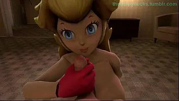 Jouer Princess Peach baise et suce une belle grosse bite pour un creampie