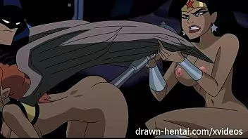 Abspielen Justice League Hentai - zwei Küken für Batman-Schwanz