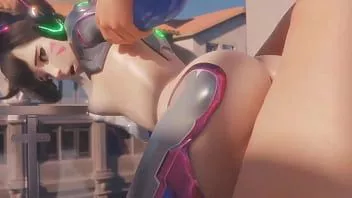 تشغيل تجميع ثلاثي الأبعاد: overwatch dva مارس الجنس من خلف tracy التبشيرية widowmaker الثلاثي اخترقت