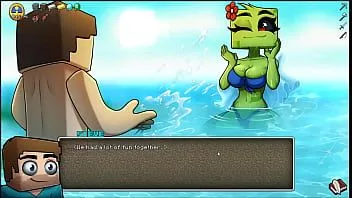 play Hornycraft [minecraft parody hentai game pornplay ] ep.21 the creeper girl gave us a public titjob on the beach before we gave her a first pussy creampie