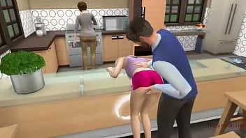 play Sims 4, beau-père séduit et baise sa belle-fille