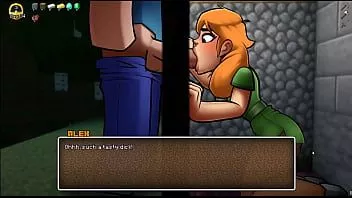 play Hornycraft [paródia jogo hentai pornplay] ep.4 alex está chupando steve através de um minecraft gloryhole