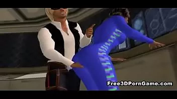 Abspielen Sexy 3D-Cartoon-Babe wird auf einem Raumschiff gefickt