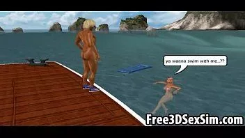 play Hottie sexy de desene animate 3D este futută pe o barcă