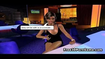 Redare Stripper de desene animate 3D își face păsărica strânsă