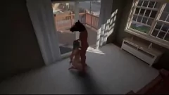 Jouer Porno à tête de cheval à fourrure d'anime 3D : séance de pipe sauvage derrière la fenêtre
