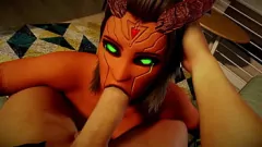play Curvy Succubus Demon Girl con occhi verdi tossici dà un intenso pompino di POV