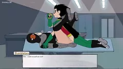 Reproducir La orgía de anime de DC Heroines: Raven y Blackfire comparten un coño robot