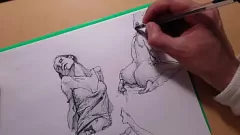 play 热拉丁色情卡通：性感的女孩脚恋物癖素描与圆珠笔