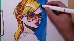 再生 コピックマーカーはランジェリーの熟女に出会う：エロティックなアニメアートスケッチ
