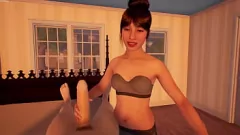 Putar VR Asia Teen berbicara kotor sambil memberikan handjob dalam porno 3D