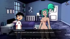 Redare Redhead Ebony Hentai Anime Threesome: Danny Phantom surprinde Ember și Goth Blue Goth