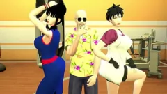تشغيل تدريب Master Roshi المنحرف: Dragon Ball Hentai MILF زوجات Chichi و Videl في ANAR و HARDCORE 3D ACTION