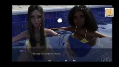Reproducir El apasionante encuentro junto a la piscina de las universitarias 3D Jasmine y Jamie