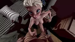 Redare Desen animat porno hentai 3D necenzurat, cu Elza cu sâni mari și un fund uriaș în sex anime cu tematică Frozen
